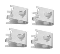 SOPOTUTU 4pcs Stainless Steel Adjustable Fridge Shelf Clips with Arc-shaped Dovetail Design Refrigerator Hardware Hooks for Stable Freezer and Cooler Shelf Support