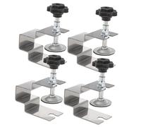 SOPOTUTU 4pcs Stainless Steel Cabinet Front Clamp Drawer Panel Installation Tool Large Clamping Area with Slip Gasket for Stable Saving Woodworking Fixing and Assembly