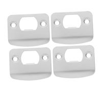SOPOTUTU 4pcs Stainless Steel Door Latch Reinforcement Plates Deadbolt Strike Plate with Latch Guide Lock Security for Wooden Doors Easy Installation Enhanced Protection Against Break