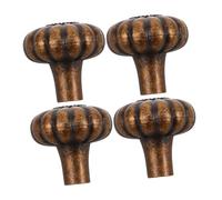 SOPOTUTU 4pcs Vintage Alloy Drawer Pulls Single Hole Antique Pumpkin Knobs for Cabinets Wardrobes Small Space French Style Retro Cupboard Handles Easy Install
