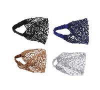 SOPOTUTU 4pcs Wide Lace Headbands Set with Faux Pearls, Beaded Embellished Headbands for Women and Girls, Stretchy Hollow Hair Bands for Daily Wear and Special Occasions