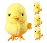 SOPOTUTU 4pcs Wind Up Chickens Plush Jumping for Party Favors Battery Clockwork Design Lightweight Cartoon Style Fun Physical Activity