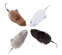SOPOTUTU 4Pcs Wind-Up Plush Mouse for and Pets, Spring Mechanism Moving Party Prank Playthings, Random Color Soft Fluffy Mice for Cat Entertainment and ’S Fun Random Color