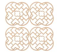 SOPOTUTU 4pcs Wooden Miniature Dollhouse Windows Chinese Architectural Style Traditional Huistyle Architecture Craft Embellishments DIY Crafting Beige for Home Miniature Window Model