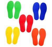 SOPOTUTU 5 Pairs Tactile Sensory Training Footprint Pads for Multi-color Sensory Physical and Cognitive Development Indoor Outdoor Use for Classroom and Home Early Development Activities
