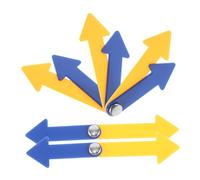 SOPOTUTU 5 Sets Plastic Hands School Clock Kit for Learning to Tell Educational DIY Teaching Clocks with Yellow Blue Arrows Creative Accessories for Classroom and Home Use