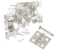 SOPOTUTU 50 Sets Mini Brass Hinges Small Antique Butt Connectors for Crafts Jewelry Boxes Cabinets Durable Resistant Folding Hinges for Miniature Furniture