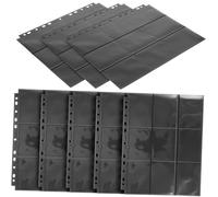 SOPOTUTU 50Pcs Black Transparent Card Binder Refill Pages for Game Cards Photo Storage Sleeves Album Refills and Portable Protection