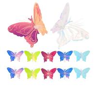 SOPOTUTU 50pcs Colorful LED Butterfly Solar Lights for Outdoor Garden Patio Pathway Weather-Resistant PVC Fiber Optic Decorations Easy Setup Multi-Color for Christmas Flower Bed