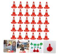 SOPOTUTU 50pcs Miniature Traffic Cones and Road Signs Realistic Simulation Roadblocks in Bright Colors for Pretend Play and Early Traffic Safety Education