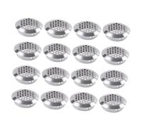 SOPOTUTU 50pcs Stainless Steel Round Air Vents Silver Ventilation Grilles for Cabinets Wardrobes Shoe Cabinets Corrosion-Resistant Vent Covers Easy Installation for Fresh Odorless