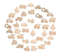 SOPOTUTU 50pcs Wooden Vehicle Cutouts Mixed Shapes Unfinished Wood Slices for DIY Crafts Sturdy Smooth Vehicle Adorns for Painting and Decoration
