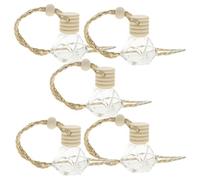 SOPOTUTU 5PCS 8ML Diamond-Shaped Glass Aroma Bottles Reusable Car Diffuser Perfume Containers Compact Decorative Scent Holders for Automotive Use