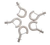 SOPOTUTU 5pcs M10 Spring Loaded Rope Hooks with Nickel-Plated Steel for Rigging, Hoisting, and Hanging Christmas String Lights, Hammocks, and Chains - Screw-in Eye Hooks for Ceiling