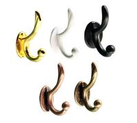 SOPOTUTU 5pcs Miniature Dollhouse Hooks Small Alloy Wall Hangers Simulated Mini Hanging Hooks for Doll Clothes and Mini Furniture Accessories in Black, White, Gold, Copper, and Bronze
