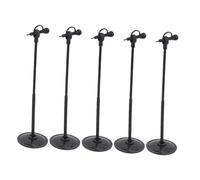 SOPOTUTU 5pcs Miniature Microphone Dollhouse Accessories for Doll Star Figures, Black Plastic Material with Plug and Play Function and Crisp Sound, for Singing and Dollhouse Scenes