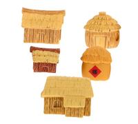 SOPOTUTU 5pcs Miniature Resin Village Houses for Fairy Garden Terrariums Pastoral Villa Design Micro Landscape Ornaments for Bonsai Succulent Pots Desk Decor S Imaginative Play Accessories