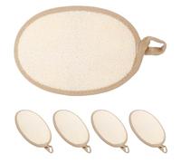 SOPOTUTU 5pcs Natural Luffa Exfoliating Sponge Pads Gentle Loofah Body Scrubber for Face and Bath Eco-Friendly Shower Loofah for Women Daily Spa and Skin Renewal