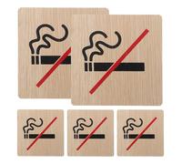 SOPOTUTU 5pcs Restaurants Offices Malls Sign Tent Signs Non-smoking Anti Smoking Wooden No Smoking for Business Table No Card Warning
