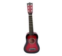 SOPOTUTU 6 String Acoustic Guitar for Beginners Bright Red Mini Strings Musical Instrument Enhances Coordination Compact Lightweight Design for Boys and Early Music Learning