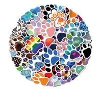 SOPOTUTU 60Pcs Dog Paw Pattern Stickers Cute Cartoon Scrapbooking Decals for Laptop Notebook Wall Decoration Self-Adhesive Pet Footprint Stickers