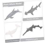 SOPOTUTU 6pcs Animal Model Realistic Fish Shark Whale Figurines in Black White Light Grey for Home Decoration Educational Collectible Ocean Life