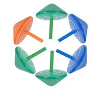 SOPOTUTU 6Pcs Colorful Wooden Tops for Handheld Spinning Gyroscope Educational Fun for Hand Eye Coordination and Stress Relief Wood Tops Game