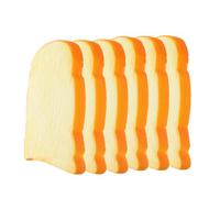 SOPOTUTU 6pcs Faux Bread Props Realistic Toast Slice Models Made of PU Material for Bakery Shop Displays Party Decoration and Home Kitchen
