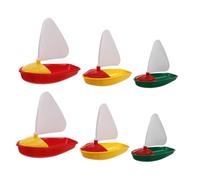 SOPOTUTU 6pcs Floating Bath Plastic Sailing Boats for Water Play in Bathtub Pool Beach Lightweight Interactive Watercraft Playthings