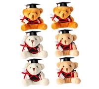 SOPOTUTU 6Pcs Graduation Plush Bear Keychain Small Doctor Bear Pendant Multi-color Soft Stuffed Animal Bag Charm for Students and Gifts
