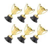 SOPOTUTU 6pcs Mini Plastic Trophies Gold Awards Lightweight Sports Prizes for Volleyball First Place Winner Party Favors School Competitions Classroom Rewards