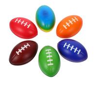 SOPOTUTU 6pcs Mini Rugby Football Party Favors PU Sports Balls Goodie Bag Stuffers Lifelike Miniature Rugby Footballs for Home Decor Playgrounds