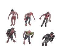 SOPOTUTU 6pcs Mini Zombie Dolls Terror Corpse Dolls Horror Prank Toys Set for Halloween Party Decorations and Scary Zombie Model Collectibles
