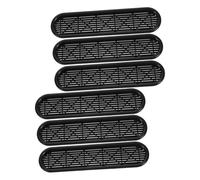 SOPOTUTU 6PCS Modern Oval Plastic Ventilation Grille Covers for Cabinets Shoe Cabinets Air Vent Panel with Louvered Design for Home Floor Dryer Vent Caps