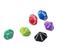 SOPOTUTU 6Pcs Multi Sided Plastic Dice Place Value Dice Game Tool Party Accessories for Board Games and Ttrpg Events Random Color