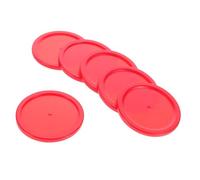 SOPOTUTU 6pcs Red Plastic Ice Hockey Pucks Stable Replacement for Table Hockey Games Accessories Smooth Sliding for All Ages