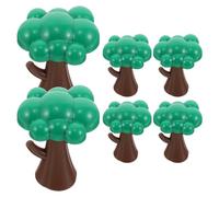 SOPOTUTU 6pcs Small Model Train Trees for Lightweight Plastic Model Railroad Scenery Kits Easy DIY Assembly Miniature Forest Figurines for Train Layout Accessories and Track Scenery