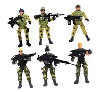 SOPOTUTU 6pcs Special Forces Model for Plastic Army Figures with Realistic Poses Interactive Play for Boys and Learning War Knowledge and Safe
