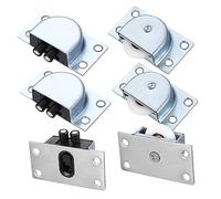 SOPOTUTU 6pcs Stainless Steel Sliding Door Rollers Adjustable Nylon and Upper Wheels for Smooth Cabinet Wardrobe Window Sliding Door Replacement