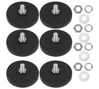 SOPOTUTU 6pcs Threaded Magnetic Mounts Rubber Coated Magnetic Base Plates for Outdoor and Indoor Use Wear-resistant Mounting Studs Compatible with Various Hardware