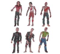 SOPOTUTU 6Pcs Zombie Dolls Static Models Set for Boys, Walking Dead Action Figures Collection, Sturdy PVC Material, for Halloween and ’ Play