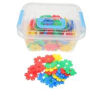 SOPOTUTU 70pcs Snowflake Building Blocks Set for Colorful Interlocking Plastic Construction with Storage Box Stem Educational Puzzle for Imaginative Play Spatial Awareness and Sensory