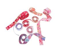 SOPOTUTU 8 Rolls Japanese Style Cherry Blossom Ribbon for DIY Crafts and Wedding Decorations Floral Cotton Sewing Ribbon in Widths for Wrapping Bows Bouquets and Home Decor
