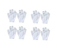 SOPOTUTU 8pcs Child Bath Gloves Set White Nylon Exfoliating Wash Gloves Soft Five-Finger Design Easy to Put and Take for Bath and Body Scrub