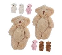 SOPOTUTU 8pcs Mini Plush Bear Keychains Soft Stuffed Animal for Shower Favors Multi-color Soft Plush Material Comfortable Tiny Bears for Party Decorations Valentine Day Bulk