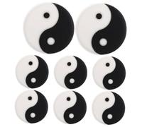 SOPOTUTU 8Pcs Tennis Racket Shock Absorbers Silicone Vibration Dampeners Tai Chi Design for Reduced String Vibration Comfortable Arm Support Suitable for Various Tennis Rackets