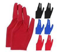 SOPOTUTU 8pcs Three-finger Yoyo Gloves Set for Left Hand Breathable Protective Billiard Gloves with Wear-resistant Design Comfortable Pool Cue in Black Red Burgundy Blue for Precise Control