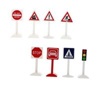 SOPOTUTU 8pcs Traffic Sign Road Indicators Early Education Teaching Aids for Kindergarten Sand Table Decorations Playset