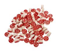 SOPOTUTU 90pcs Wooden Number Chess Set Double Sided Reversible Red Pieces Board Game Supply for Family Gatherings Logical Number Games