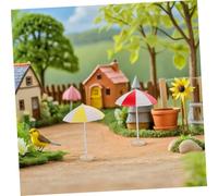 SOPOTUTU 9pcs Miniature Beach Umbrella Small Medium Large Dollhouse Outdoor Accessories Decorative Mini Parasol for Crafts Fairy Garden Beach Model Scenes